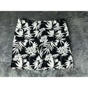 SC & Co Womens XL Black White Floral Skort 360 Tummy Control Golf Tennis Pockets